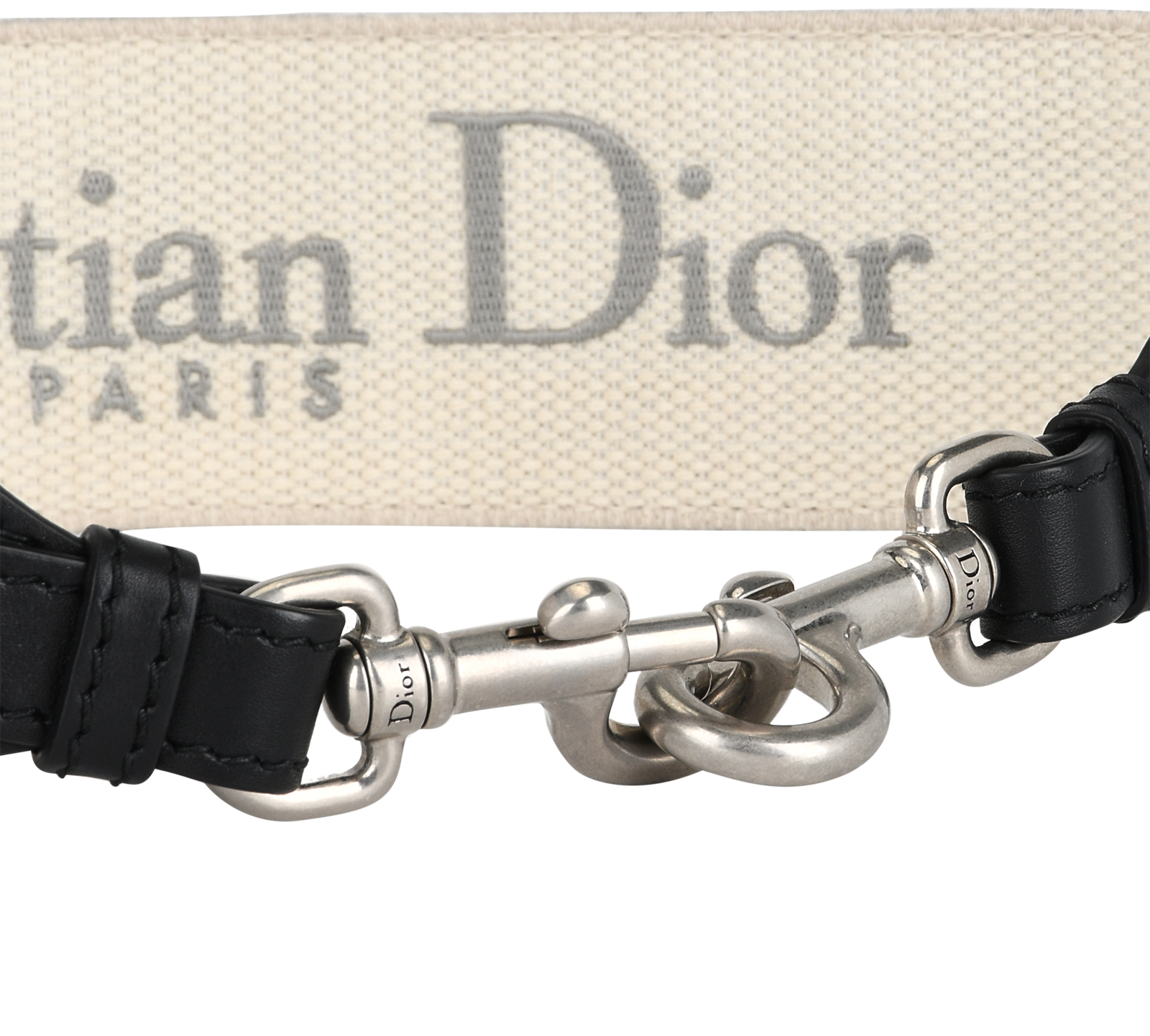 Christian Dior Adjustable Shoulder Strap, &pound;375, Accessories, Cream/Grey, Canvas/Leather, Other view